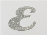 GLITTERATO ELASTICO LETTERA E FONT 1, ARGENTO