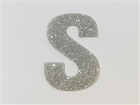 GLITTERATO ELASTICO LETTERA S FONT 2, ARGENTO
